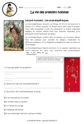La vie des premiers hommes - Documentaire - Exercices : Primaire 3, 4 - PDF à imprimer