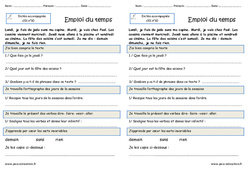 Emploi du temps - Dictée accompagnée n°10 : Primaire 2 - PDF à imprimer