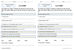 La plage - Dictée accompagnée n°1 : Primaire 2 - PDF à imprimer