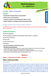 La symétrie - Séquence - Fiche de préparation : Primaire 3 - PDF à imprimer