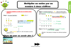 Multiplier un entier par un nombre à deux chiffres - Cours, Leçon, trace écrite : Primaire 5 - PDF à imprimer