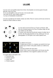 Lune - Cours, Leçon - Sciences : Primaire 4, 5 - PDF à imprimer