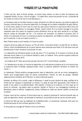 Thésée et le Minautore - Récit - Lecture : Primaire 5 - PDF à imprimer