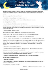 Betty et les créatures de la nuit - Récit - Lecture : Primaire 5 - PDF à imprimer