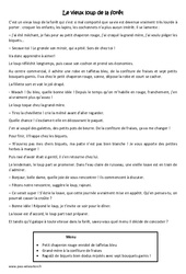 Le vieux loup de la forêt - Récit - Lecture : Primaire 5 - PDF à imprimer