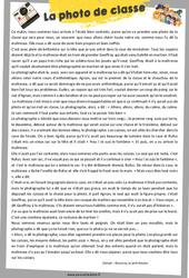 La photo de classe - Récit - Lecture : Primaire 5 - PDF à imprimer