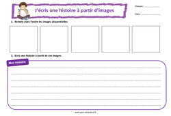 La plage - Images séquentielles - Production d'écrit - Rédaction : Primaire 3, 4 - PDF à imprimer