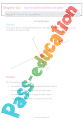 Revoir les symétries - Séquence complète sur les transformations du plan : Secondaire 2 - PDF à imprimer
