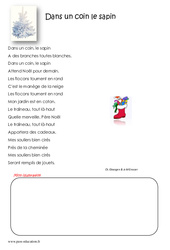 Dans un coin le sapin - Poésie : Primaire 4 - PDF à imprimer