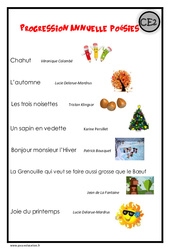 Poésies - Progression annuelle : Primaire 2 - PDF à imprimer