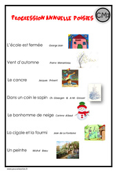 Poésies - Progression annuelle : Primaire 2 - PDF à imprimer