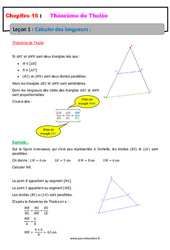 Calculer des longueurs - Cours sur le Théorème de Thalès : Secondaire 2 - PDF à imprimer