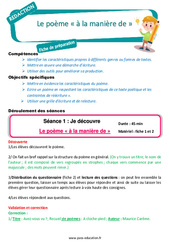 Le poème « à la manière de » Maurice Carême (Avez - vous vu?) - Séquence complète - Production d'écrit : Primaire 2, 3 - PDF à imprimer