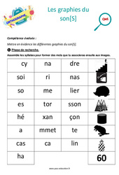 Les graphies du son [S] - Séance découverte à manipuler : Primaire 4 - PDF à imprimer