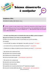 Valeurs de la lettre c - Séance découverte à manipuler : Primaire 2 - PDF à imprimer