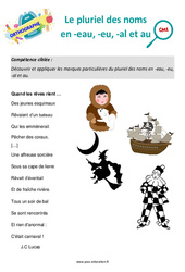 Le pluriel des noms en - eau, - eu, - al et au - Séance découverte à manipuler : Primaire 4 - PDF à imprimer