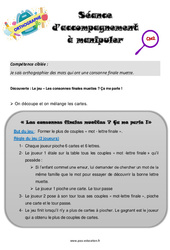 La lettre finale muette - Séance découverte à manipuler : Primaire 5 - PDF à imprimer