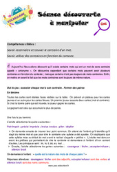 Les mots en sens contraire - Séance découverte à manipuler : Primaire 4 - PDF à imprimer