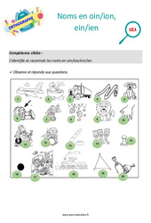 Noms en oin/ion, ein/ien - Séance découverte à manipuler : Primaire 2 - PDF à imprimer