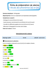 Le son O ouvert et le son O fermé - Phonologie - Séquence - Fiche de préparation : Primaire 2, 3 - PDF à imprimer