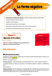 La forme négative - Séquence - Fiche de préparation : Primaire 3, 4 - PDF à imprimer