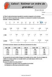 Estimer un ordre de grandeur - Exercices, révisions  avec les corrigés : Primaire 4 - PDF à imprimer
