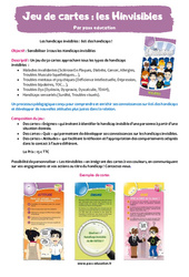 Jeu de cartes - Fiches les Hinvisibles - Textes prescriptifs : Primaire 4 - PDF à imprimer