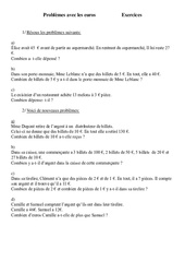 Problèmes avec les euros - Exercices - 2 : Primaire 3 - PDF à imprimer