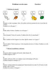 Problèmes avec les euros - Exercices - 1 : Primaire 3 - PDF à imprimer