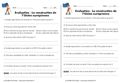 Construction de l'Union européenne - Examen Evaluation : Primaire 5 - PDF à imprimer