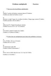 Multiplicatifs - Problèmes - Exercices - 2 : Primaire 3 - PDF à imprimer