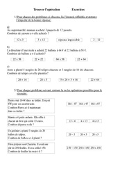 Trouver l'opération - Problèmes - Exercices - 1 : Primaire 3 - PDF à imprimer