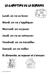 La comptine de la semaine - Semaine : Primaire 1 - PDF à imprimer