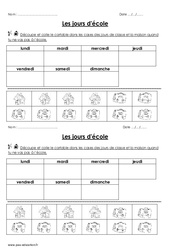 Les jours d'école - Exercices : Primaire 1 - PDF à imprimer