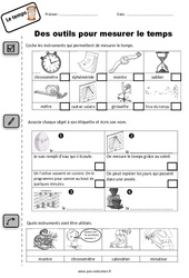 Outils pour mesurer le temps - Exercices : Primaire 1 - PDF à imprimer