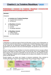 La Troisième République - Cours : Secondaire 2 - PDF à imprimer