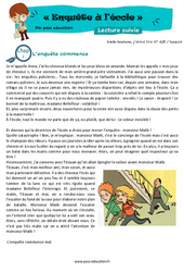 L'école - Rallye lecture de la rentrée : Primaire 4 - PDF à imprimer