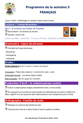 Semaine 5 - école à la maison IEF - Fiches  : Primaire 6
