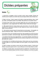 Dictée préparées / réfléchies (n°12) - Niveau  : Primaire 3 - PDF à imprimer