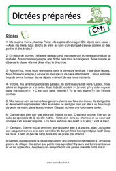 Dictée préparées / réfléchies (n°16) - Niveau  : Primaire 4 - PDF à imprimer
