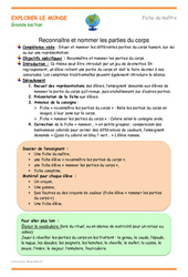 Parties du corps - Fiche de préparation - Séquence  : Maternelle 2 - PDF à imprimer
