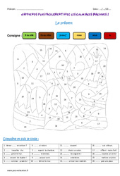 Présent - Coloriage magique : Primaire 5 - PDF à imprimer