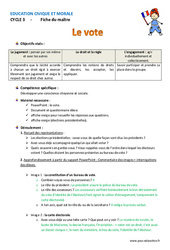 Vote - Séquence - Fiche de préparation : Primaire 3 - PDF à imprimer