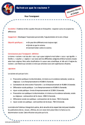 Racisme - EMC - Séquence - Fiche de préparation : Primaire 2, 3 - PDF à imprimer