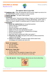 Se repérer dans la journée - Séquence - Fiche de préparation : Maternelle 1 - PDF à imprimer