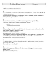 Mesures - Problèmes - Exercices - 2 : Primaire 5 - PDF à imprimer