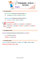 Ecrire le son [war] - Préparation aux évaluations : Primaire 4 - PDF à imprimer