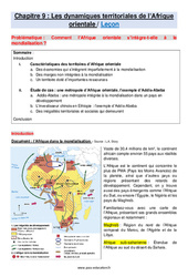 Les dynamiques territoriales de l'Afrique orientale - Cours : Secondaire 2 - PDF à imprimer