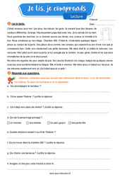 Naissance - Lecture- Fiches Je lis, je comprends : Primaire 4 - PDF à imprimer