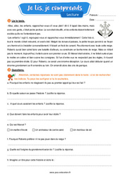 Première étoile - Lecture- Fiches Je lis, je comprends : Primaire 4 - PDF à imprimer